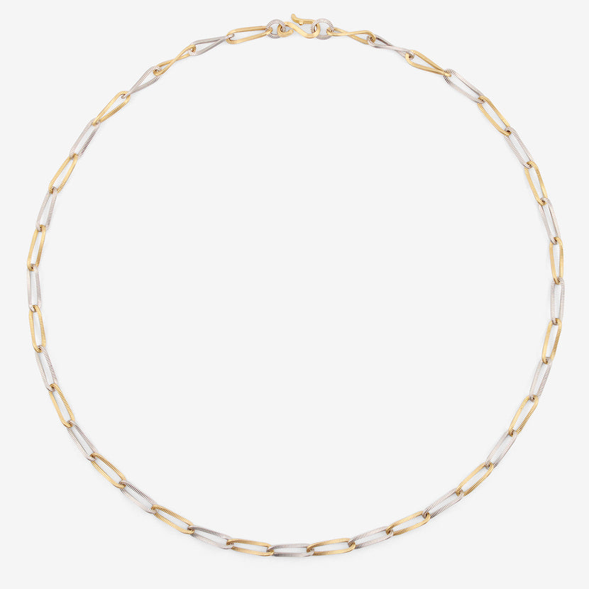 NIKOLLE RADI 18K & PLATINUM ZIP TWIST CHAIN NECKLACE