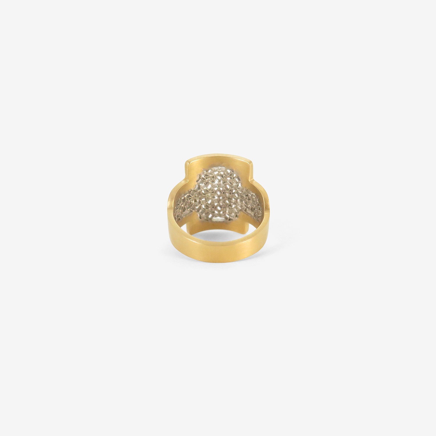 NIKOLLE RADI 18K & PLATINUM LACY RING WITH CHAMPAGNE DIAMOND PAVÉ