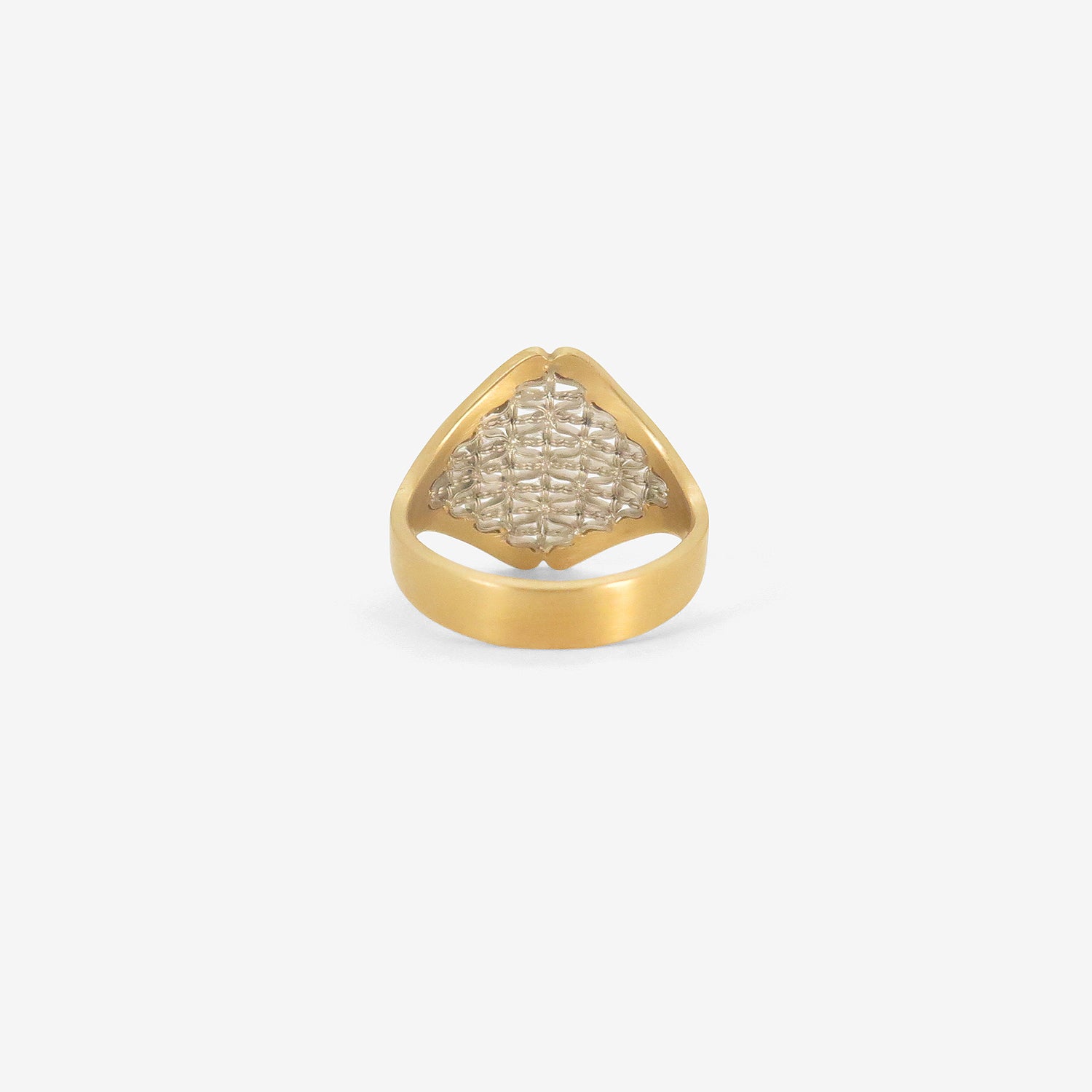 NIKOLLE RADI 18K & PLATINUM TUNE RING WITH CHAMPAGNE DIAMOND PAVÉ