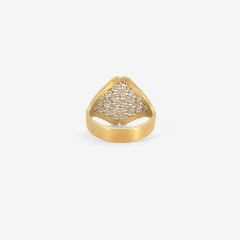 NIKOLLE RADI 18K & PLATINUM TUNE RING WITH CHAMPAGNE DIAMOND PAVÉ