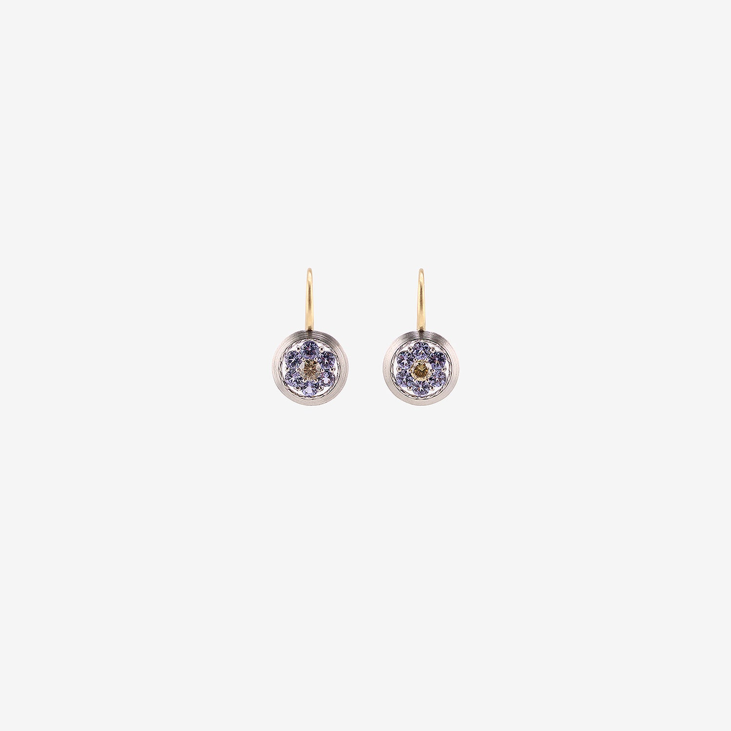 NIKOLLE RADI 18K & PLATINUM BLOOM EARRINGS WITH TANZANITES AND DIAMONDS