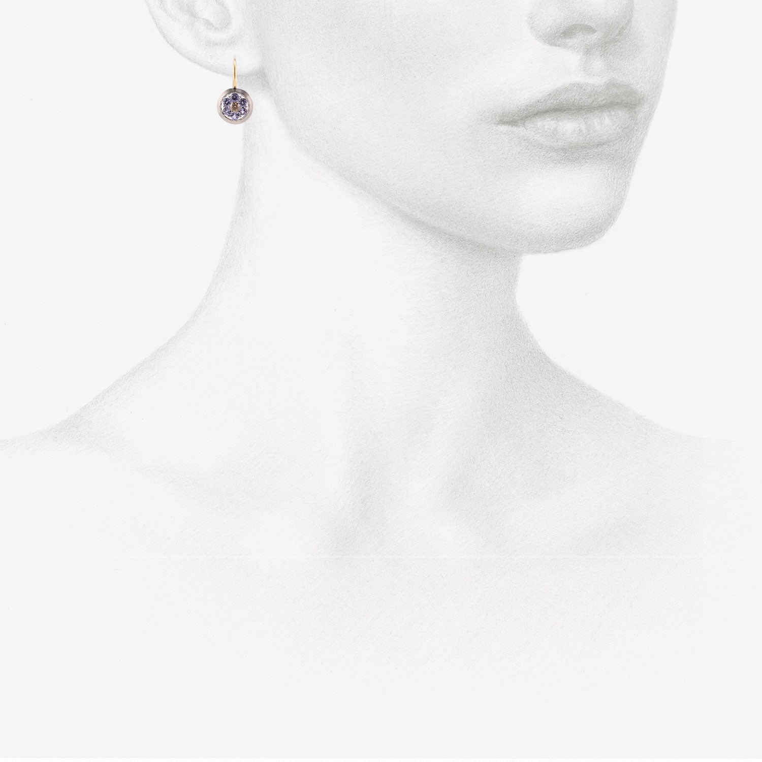 NIKOLLE RADI 18K & PLATINUM BLOOM EARRINGS WITH TANZANITES AND DIAMONDS