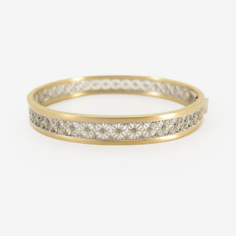 NIKOLLE RADI 18K & PLATINUM CUFF BRACELET WITH CHAMPAGNE DIAMONDS