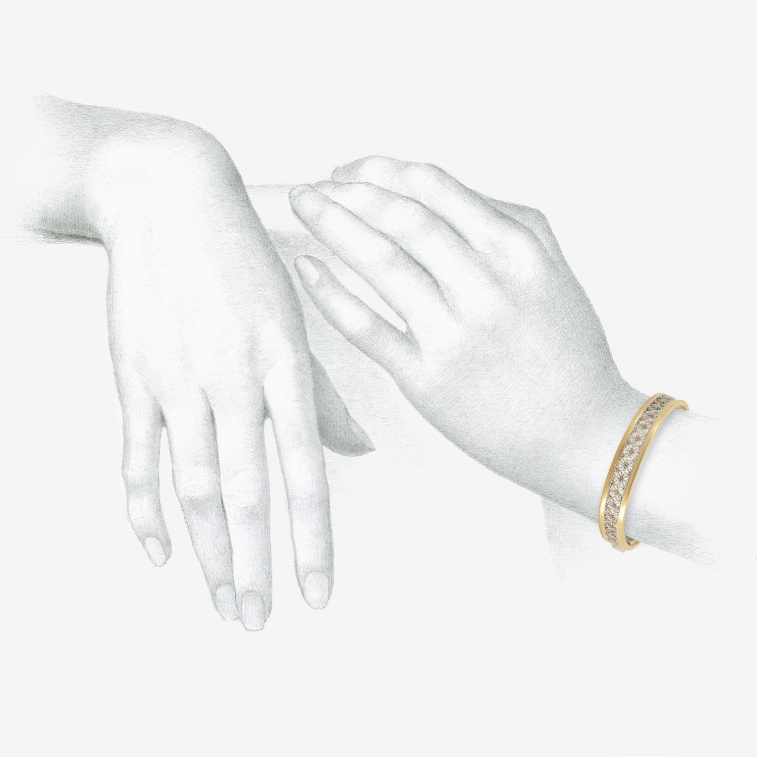 NIKOLLE RADI 18K & PLATINUM CUFF BRACELET WITH CHAMPAGNE DIAMONDS