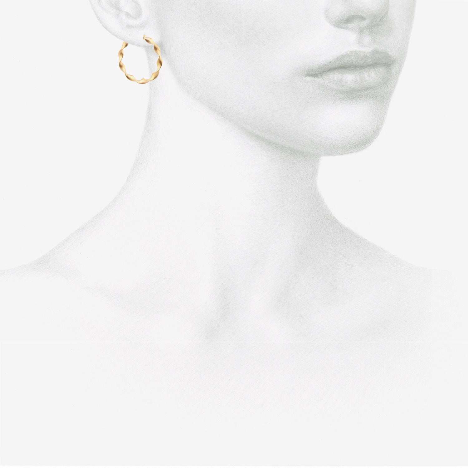 NIKOLLE RADI 18K LARGE SCROLL HOOPS ON POSTS