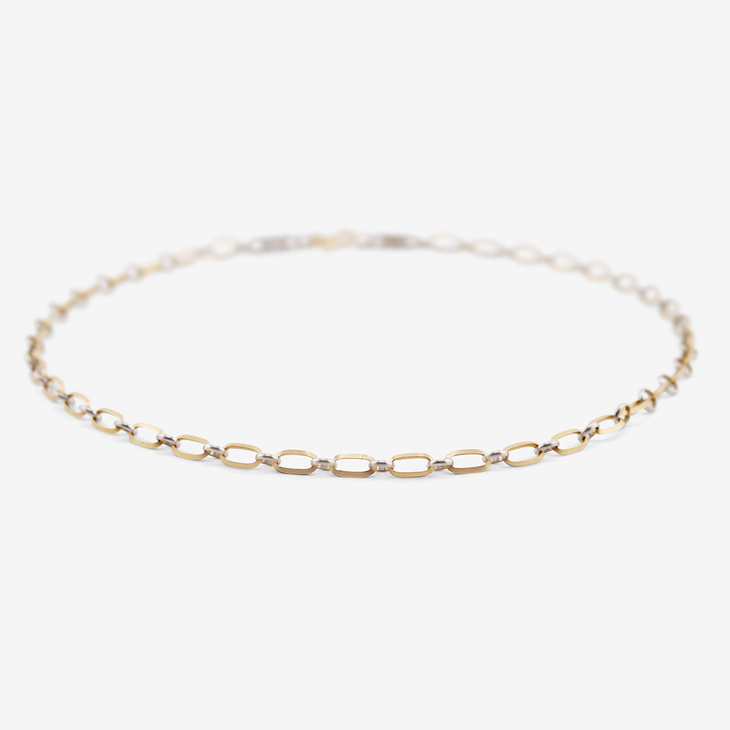 NIKOLLE RADI 18K & PLATINUM OVAL & ROUND LINK CHAIN NECKLACE WITH DAMASK CLASP