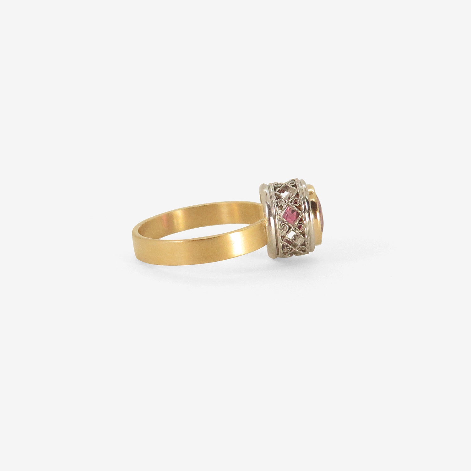 NIKOLLE RADI 18K & PLATINUM RING WITH ROUND PINK TOURMALINE, 2.35CT