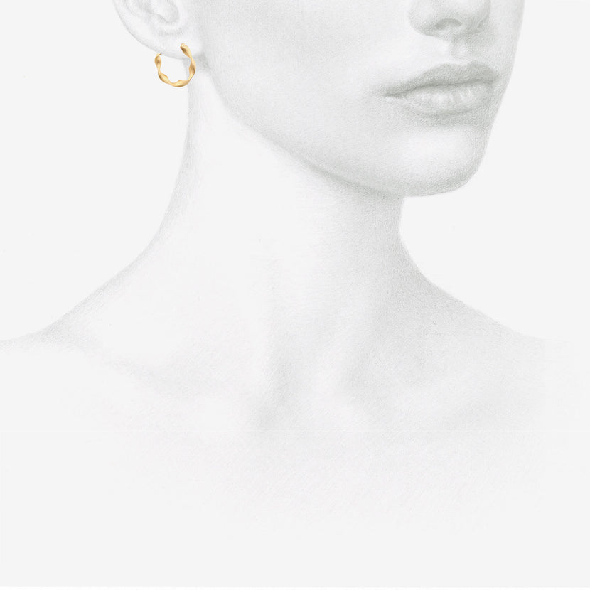 NIKOLLE RADI 18K SMALL SCROLL HOOPS ON POSTS