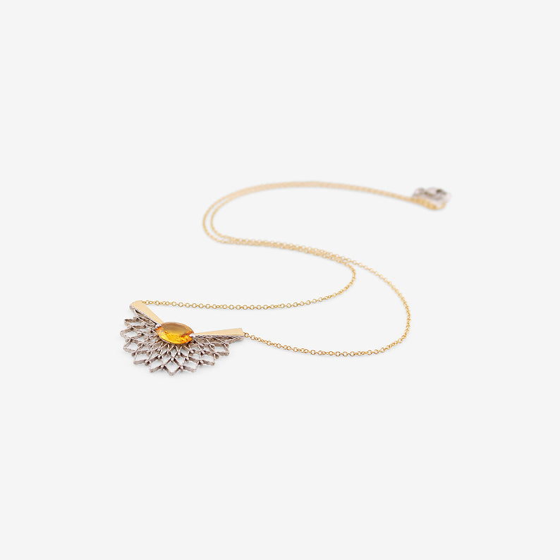 NIKOLLE RADI 18K & PLATINUM STELLATION NECKLACE WITH ORANGE SAPPHIRE, 1.41CT
