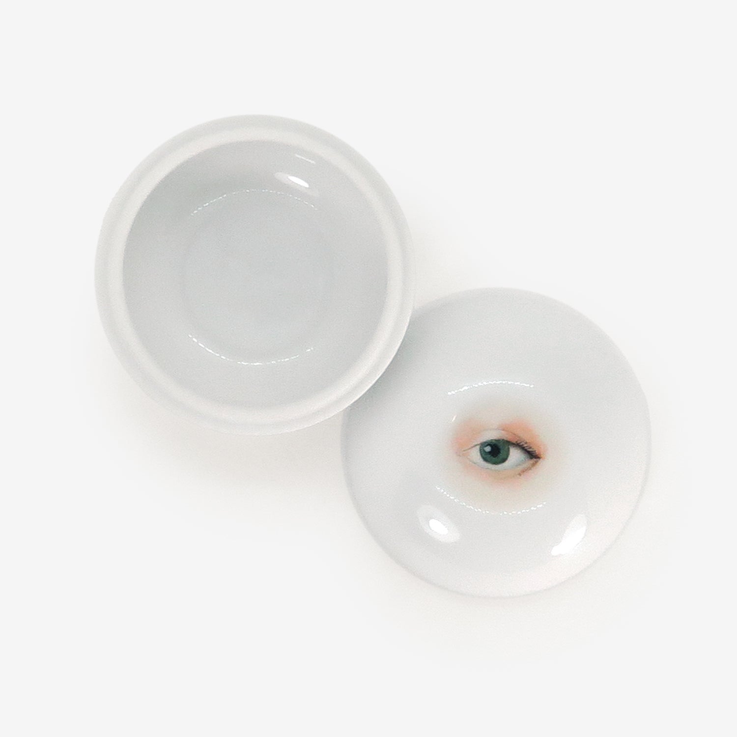 TED MUEHLING SMALL BONBONNIERE WITH PAINTED EYE ON LID