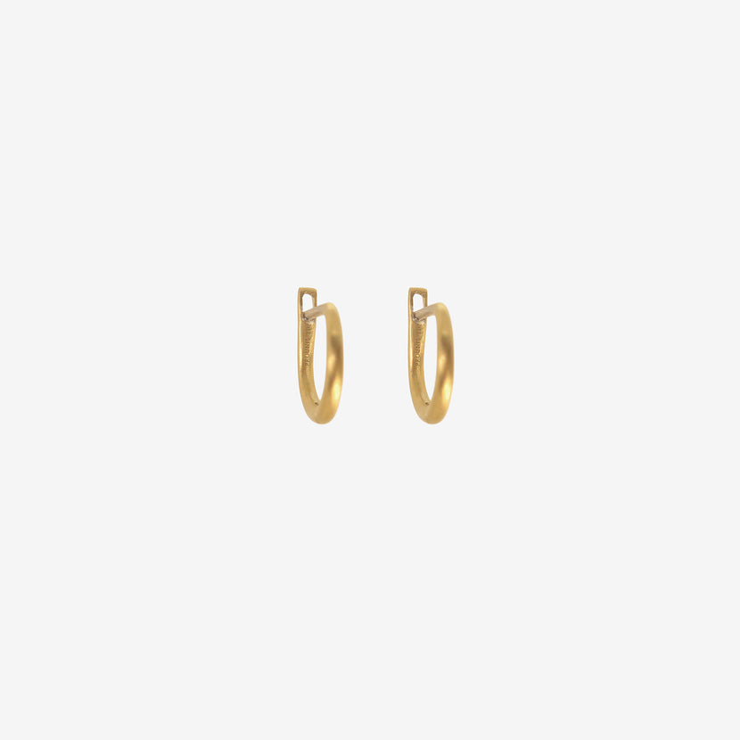 PROUNIS 22K 10MM HINGED HOOP & HOOK EARRINGS