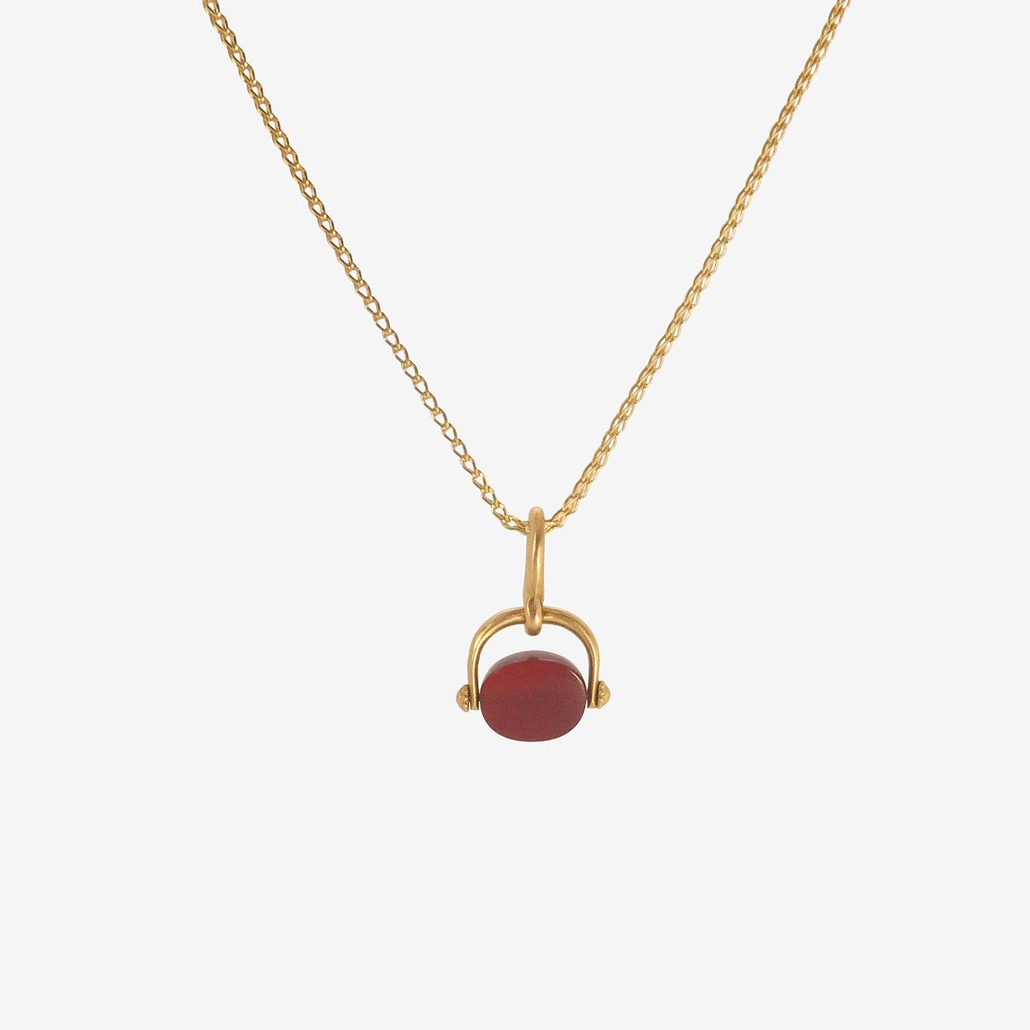 PROUNIS 22K & CARNELIAN BABY UNDA SPINNING PENDANT