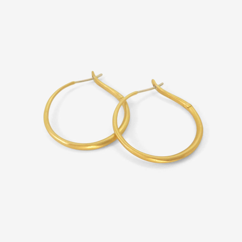 PROUNIS 22K 40MM HINGED HOOP AND HOOK EARRINGS