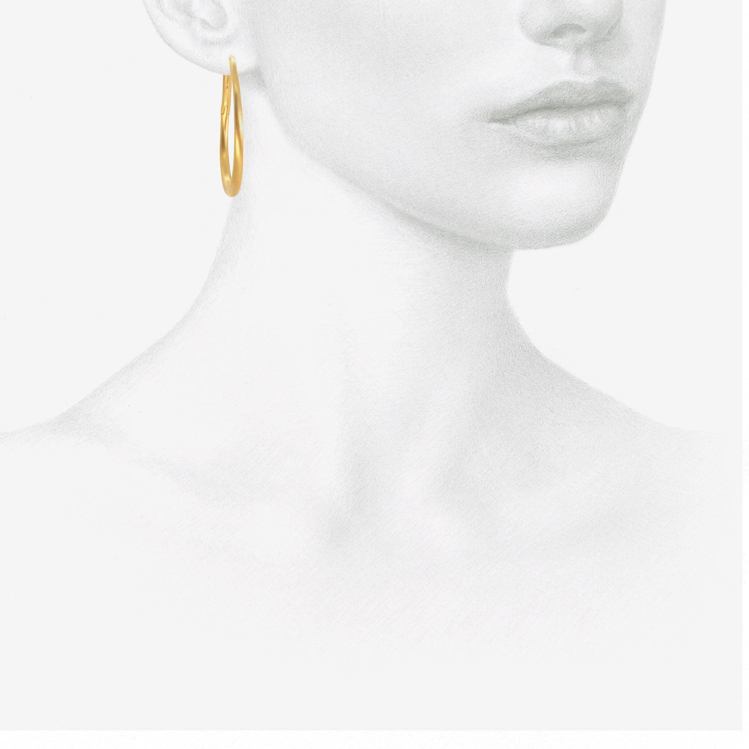 PROUNIS 22K 40MM HINGED HOOP AND HOOK EARRINGS