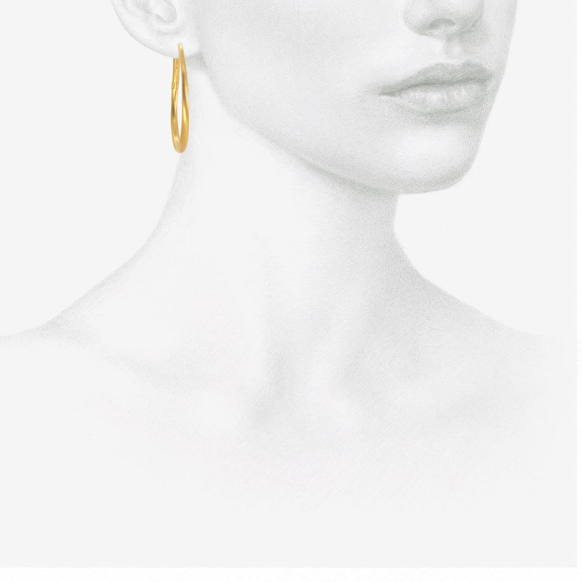 PROUNIS 22K 40MM HINGED HOOP AND HOOK EARRINGS