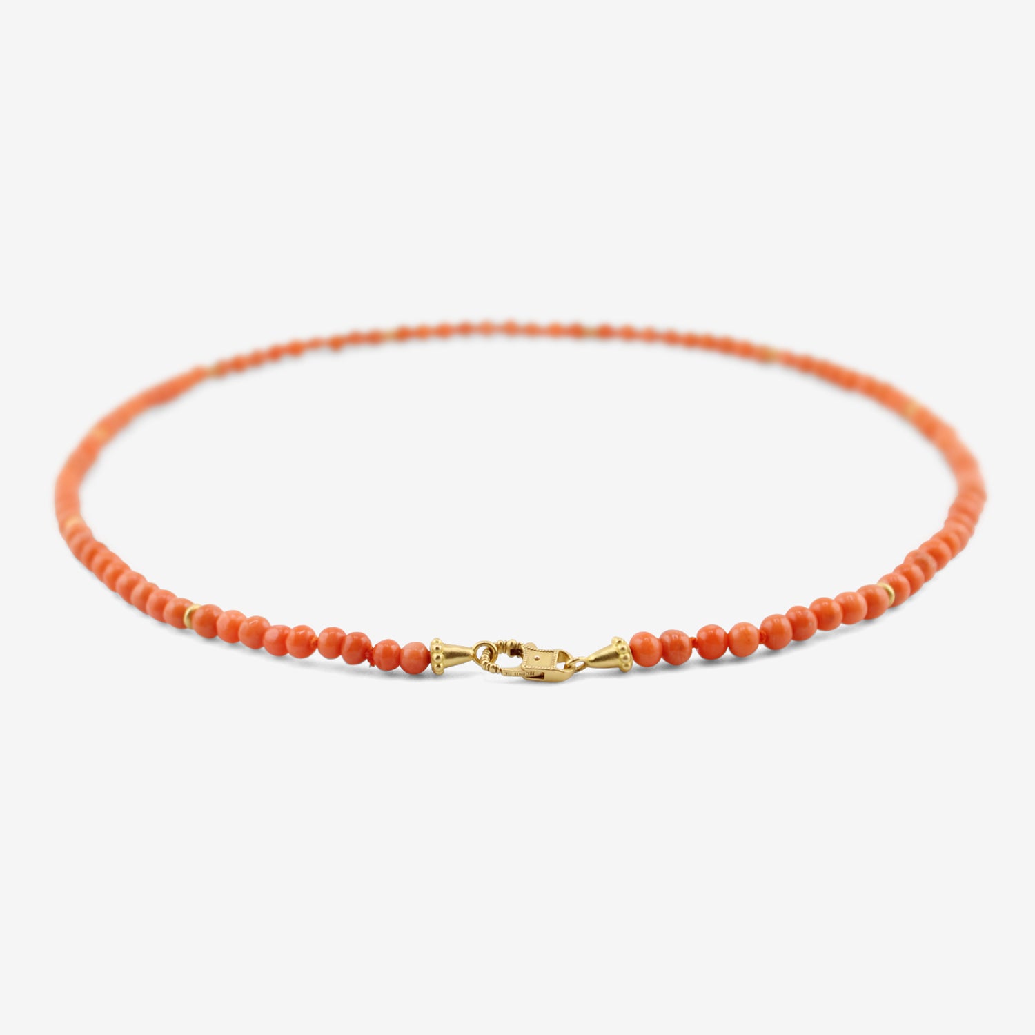 PROUNIS 22K & ANTIQUE CORAL NECKLACE