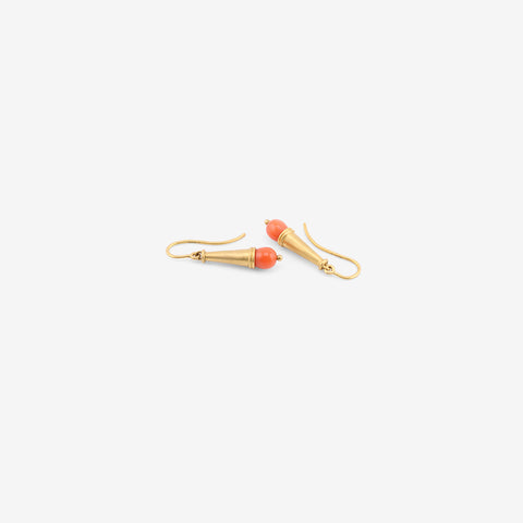 PROUNIS 22K & CORAL BELCHER EARRINGS