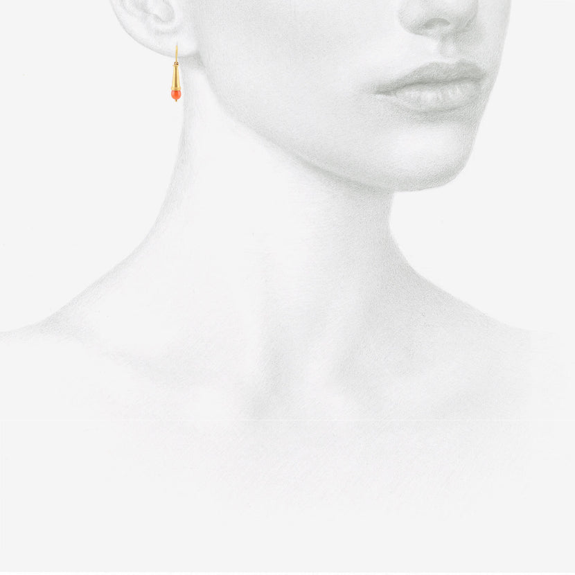 PROUNIS 22K & CORAL BELCHER EARRINGS