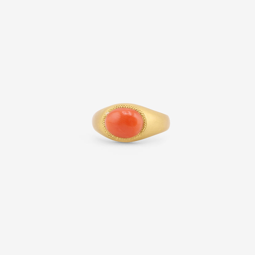 PROUNIS 22K & ANTIQUE CORAL ROZ RING