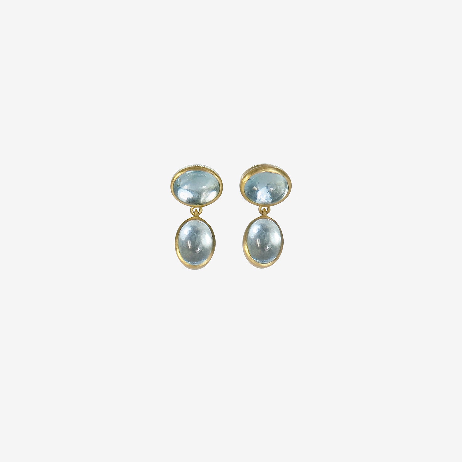 PROUNIS 22K & AQUAMARINE SMALL AMPHORA EARRINGS