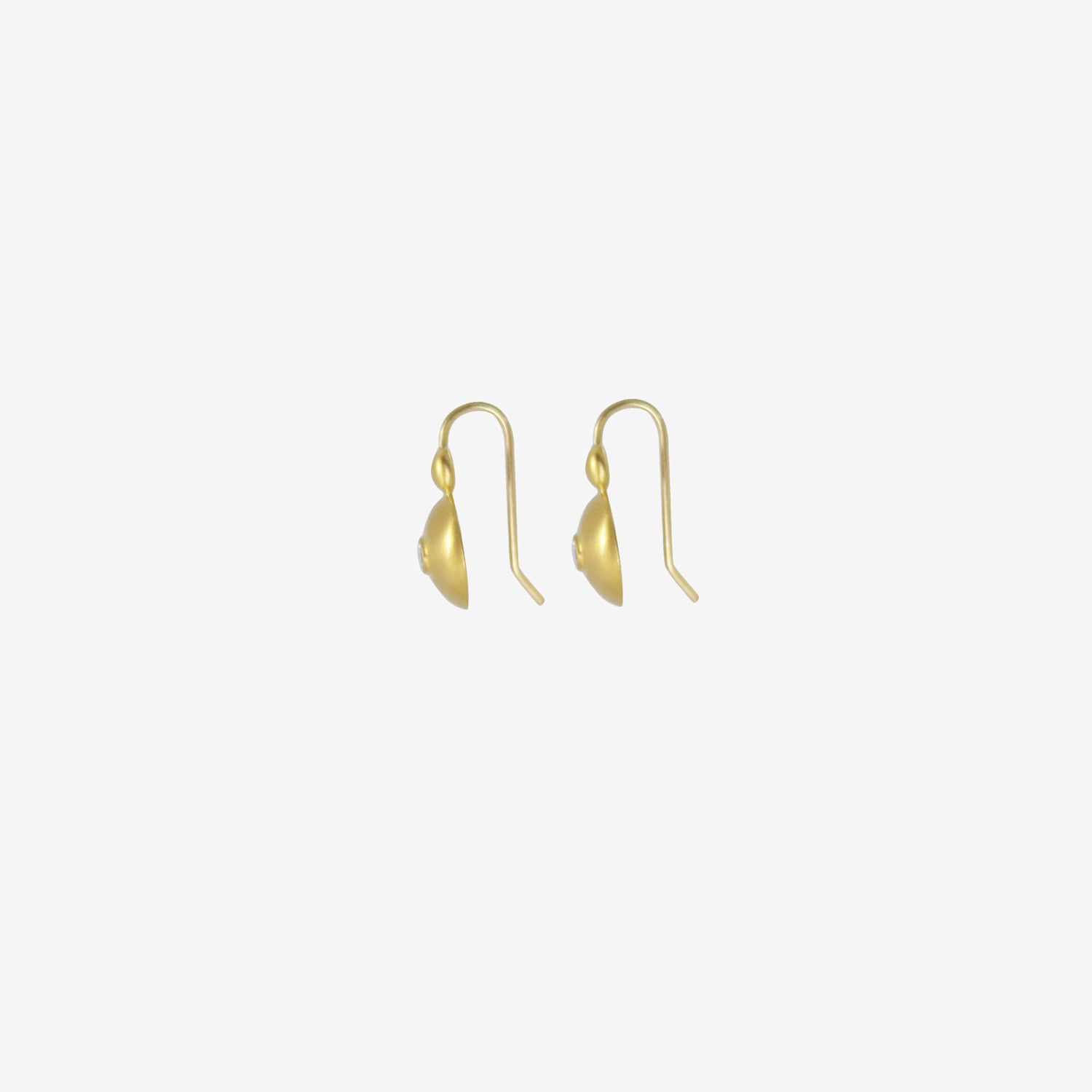 Small Diamond Bulla Hook Earrings