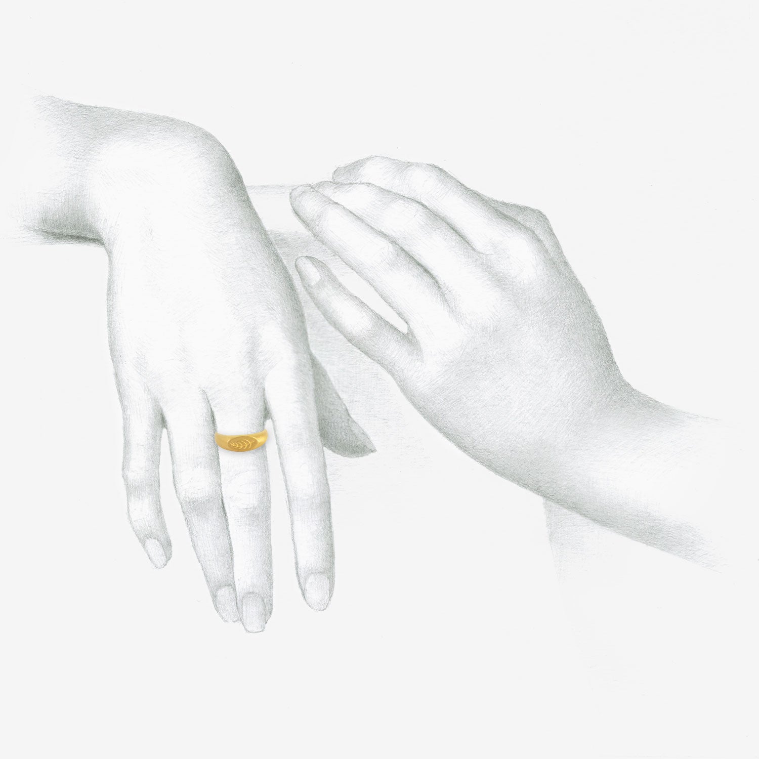 PROUNIS 22K PALM BRANCH RING