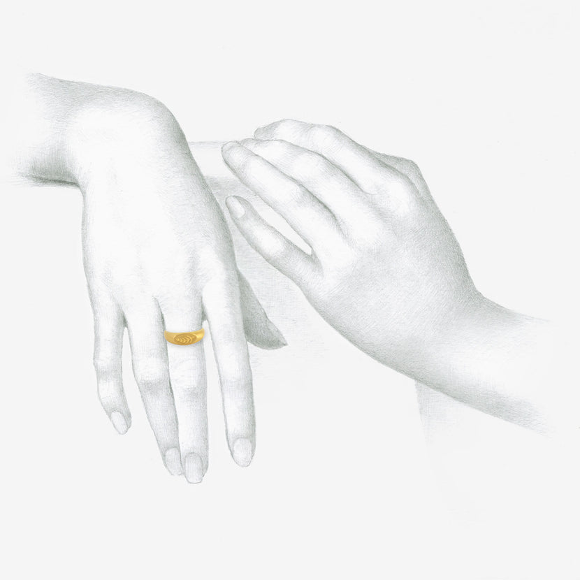 PROUNIS 22K PALM BRANCH RING