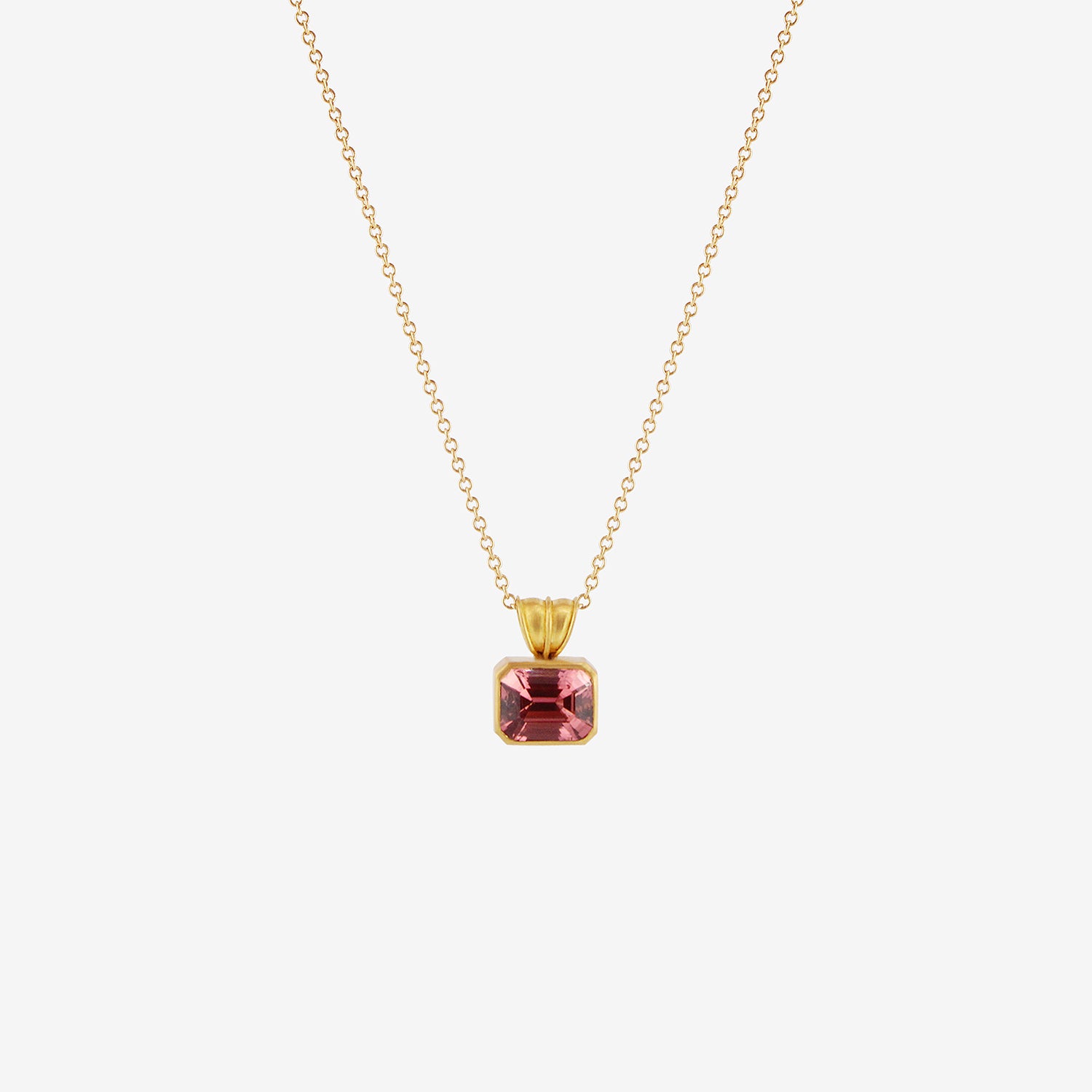 PROUNIS 22K & BLUSH TOURMALINE BABY BLOCK PENDANT