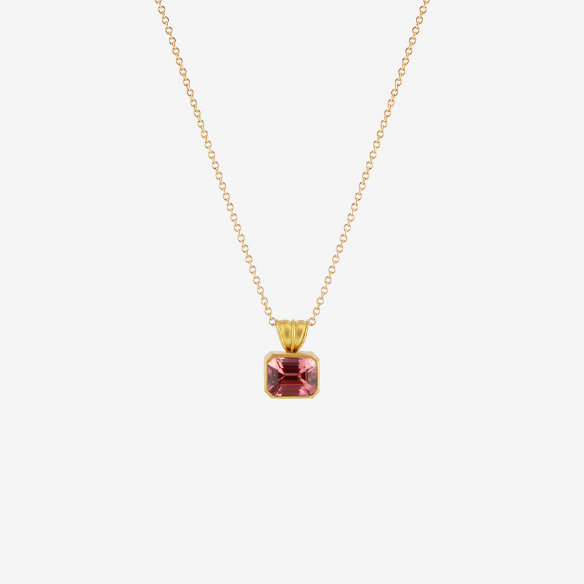 PROUNIS 22K & BLUSH TOURMALINE BABY BLOCK PENDANT
