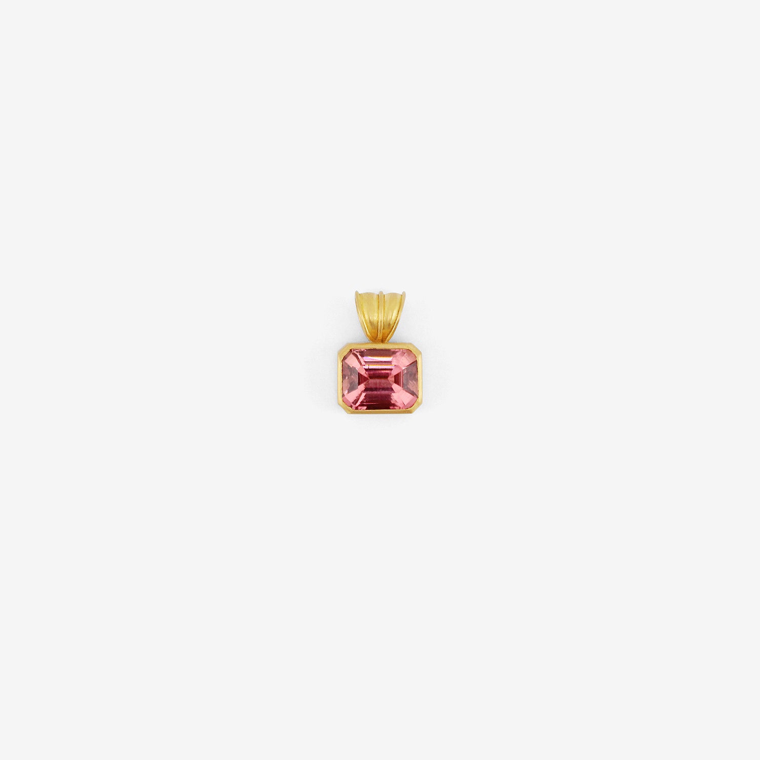 PROUNIS 22K & BLUSH TOURMALINE BABY BLOCK PENDANT