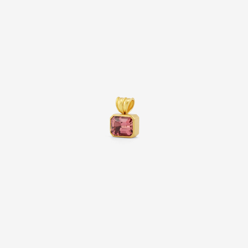 PROUNIS 22K & BLUSH TOURMALINE BABY BLOCK PENDANT
