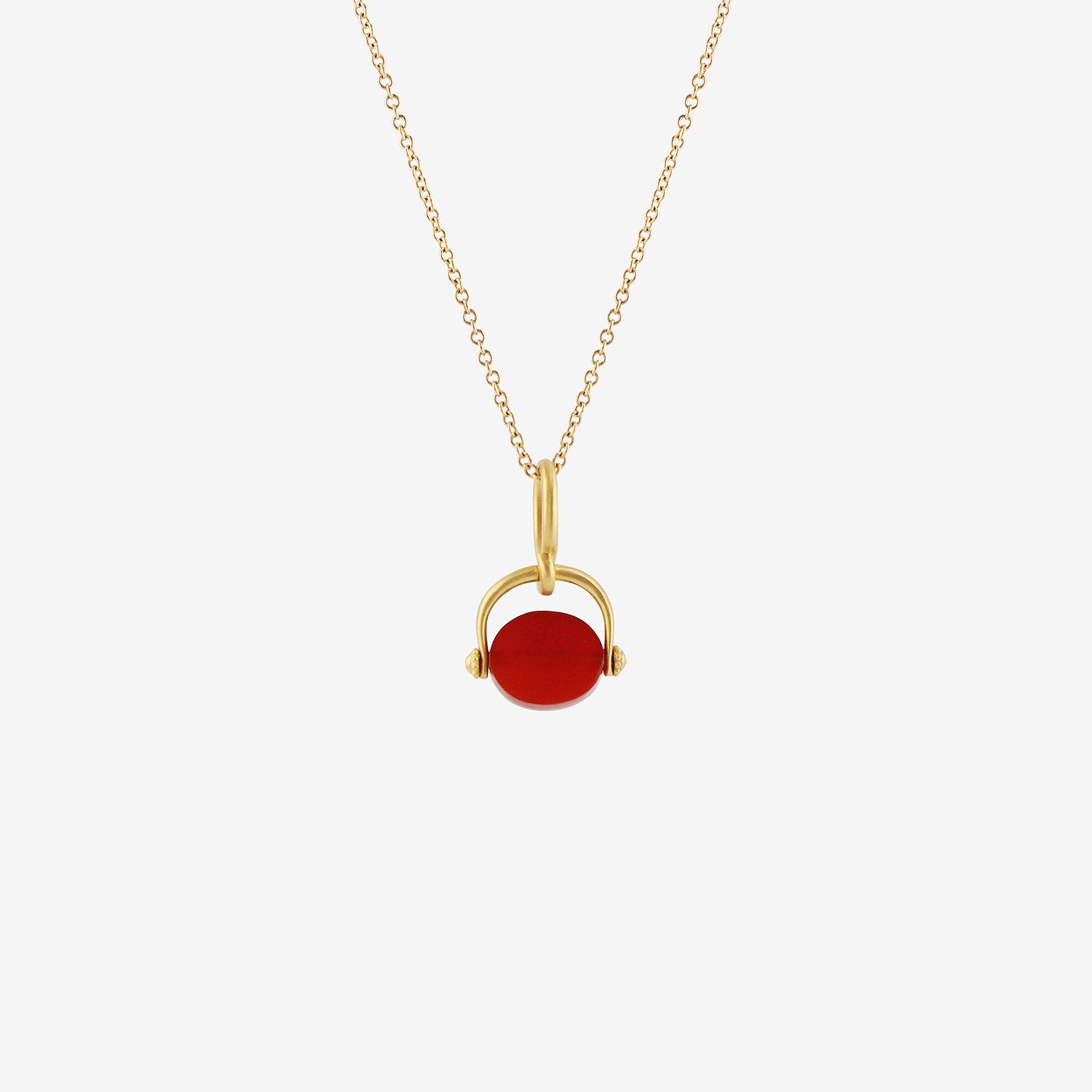 PROUNIS 22K & CARNELIAN BABY UNDA SPINNING PENDANT