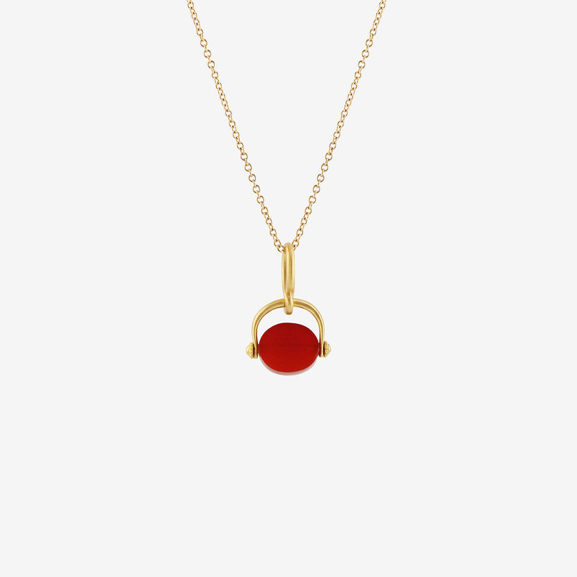 PROUNIS 22K & CARNELIAN BABY UNDA SPINNING PENDANT