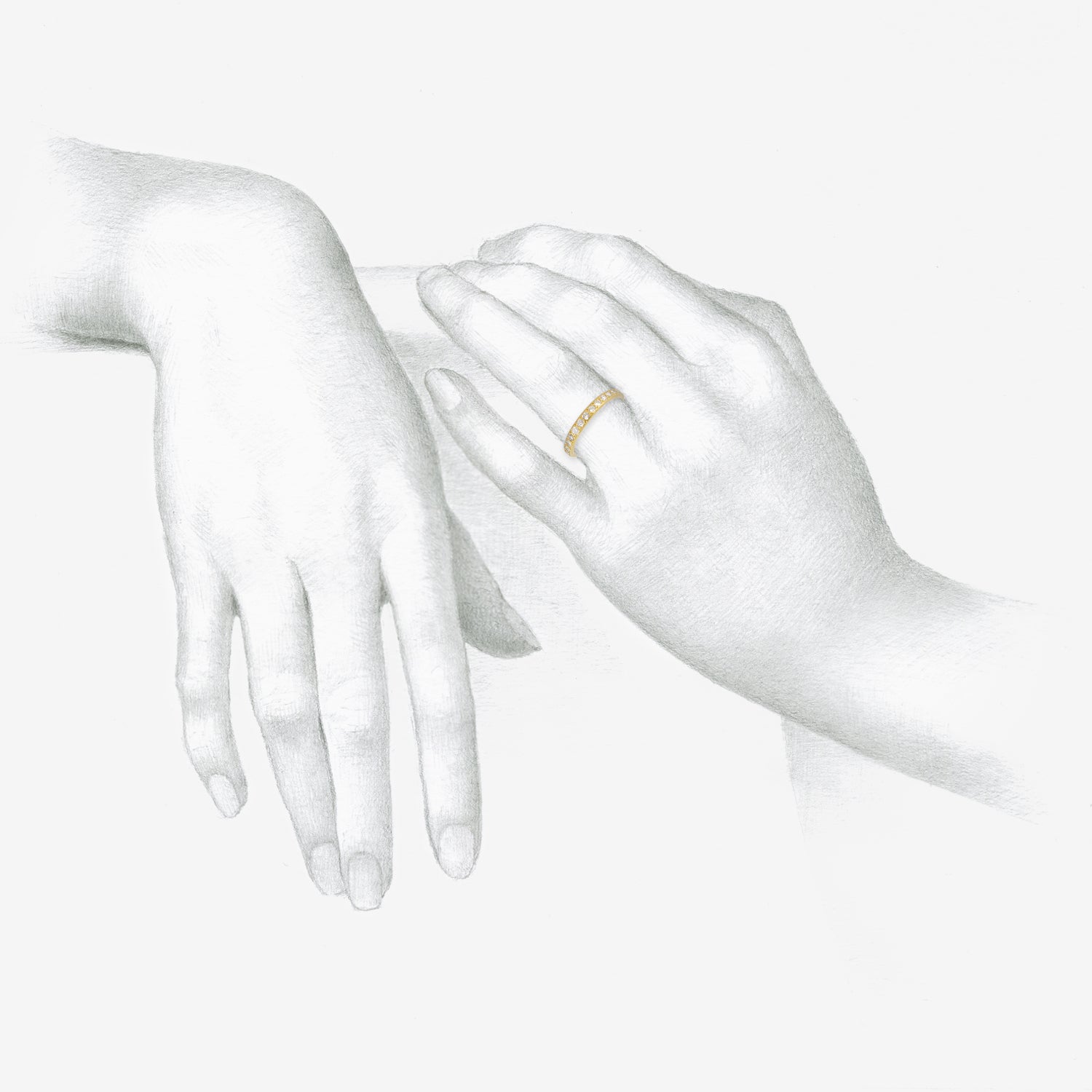 PROUNIS 22K & DIAMOND PAVÉ BAND