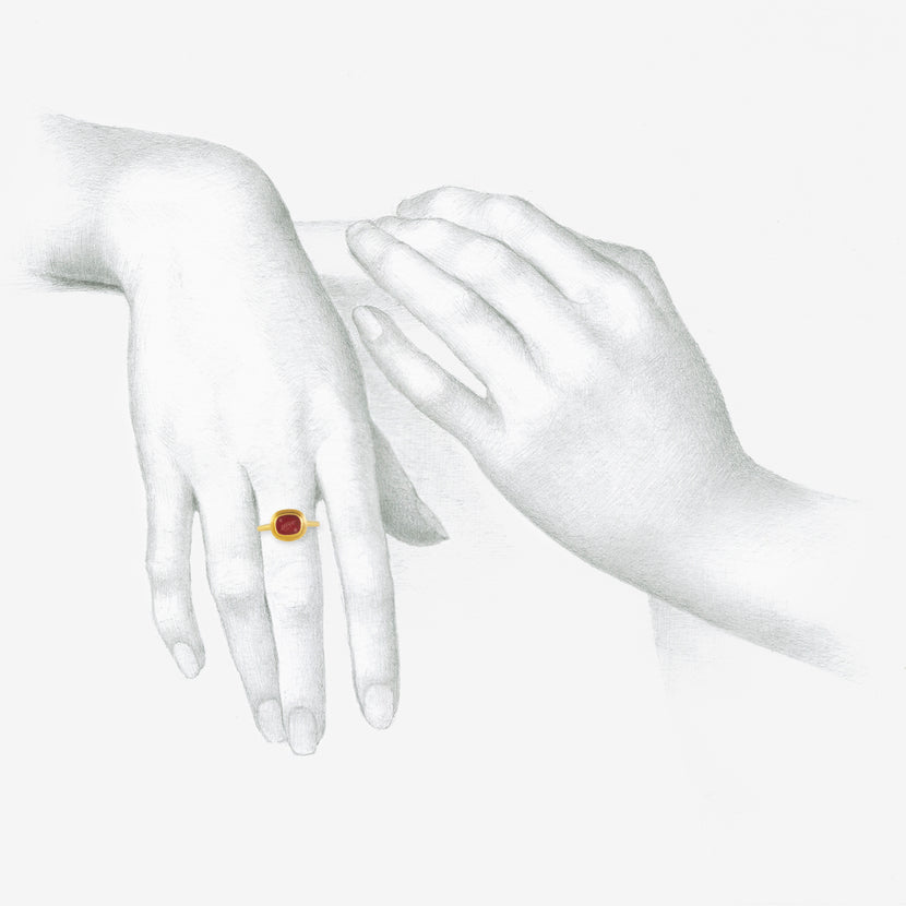PROUNIS 22K & CARNELIAN INTAGLIO RING