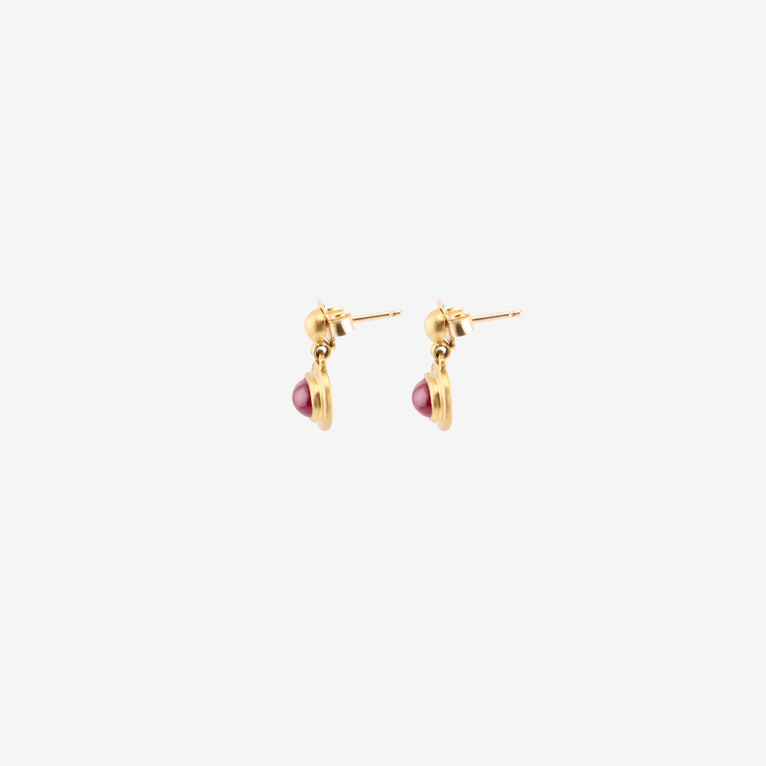 PROUNIS 22K & RUBY SMALL BELL EARRINGS
