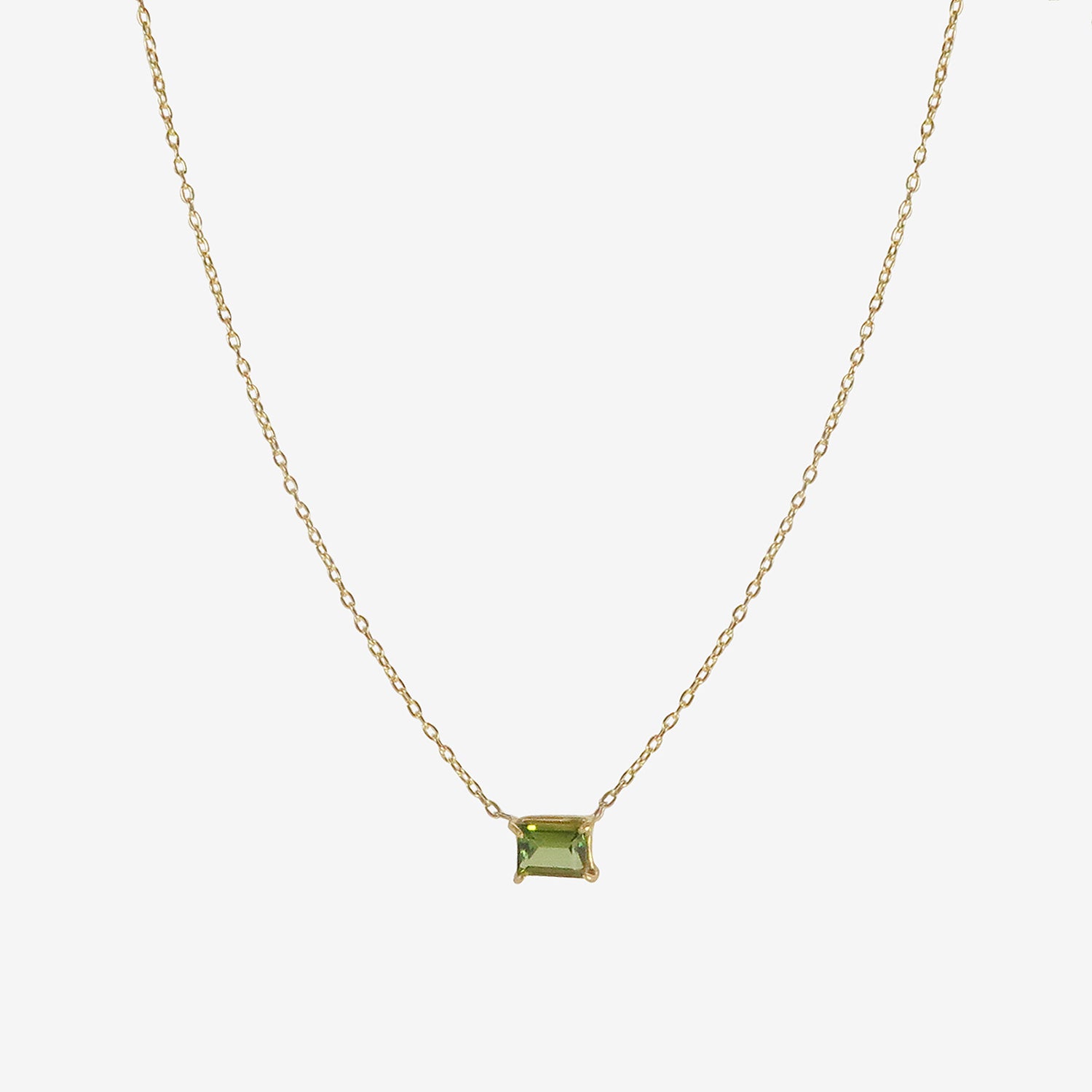 ROSANNE PUGLIESE 18K & RECTANGULAR GREEN TOURMALINE MINI GEM PENDANT