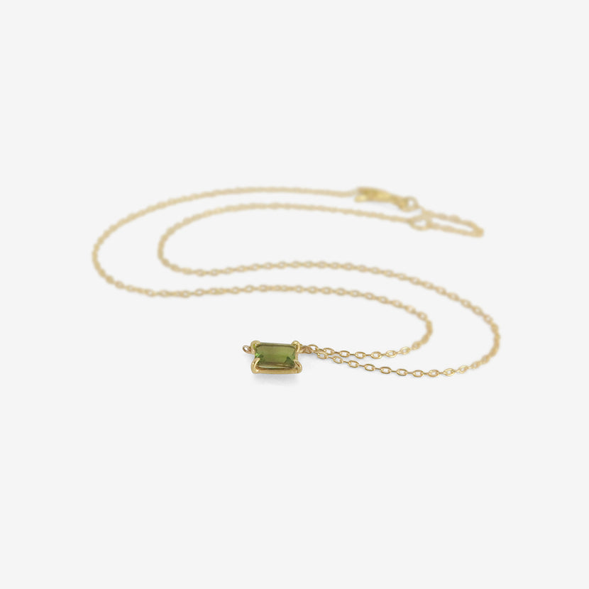 ROSANNE PUGLIESE 18K & RECTANGULAR GREEN TOURMALINE MINI GEM PENDANT