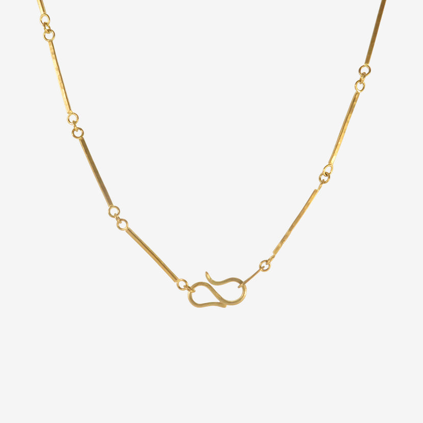 ROSANNE PUGLIESE 22K BAR CHAIN WITH HAMMERED FINISH