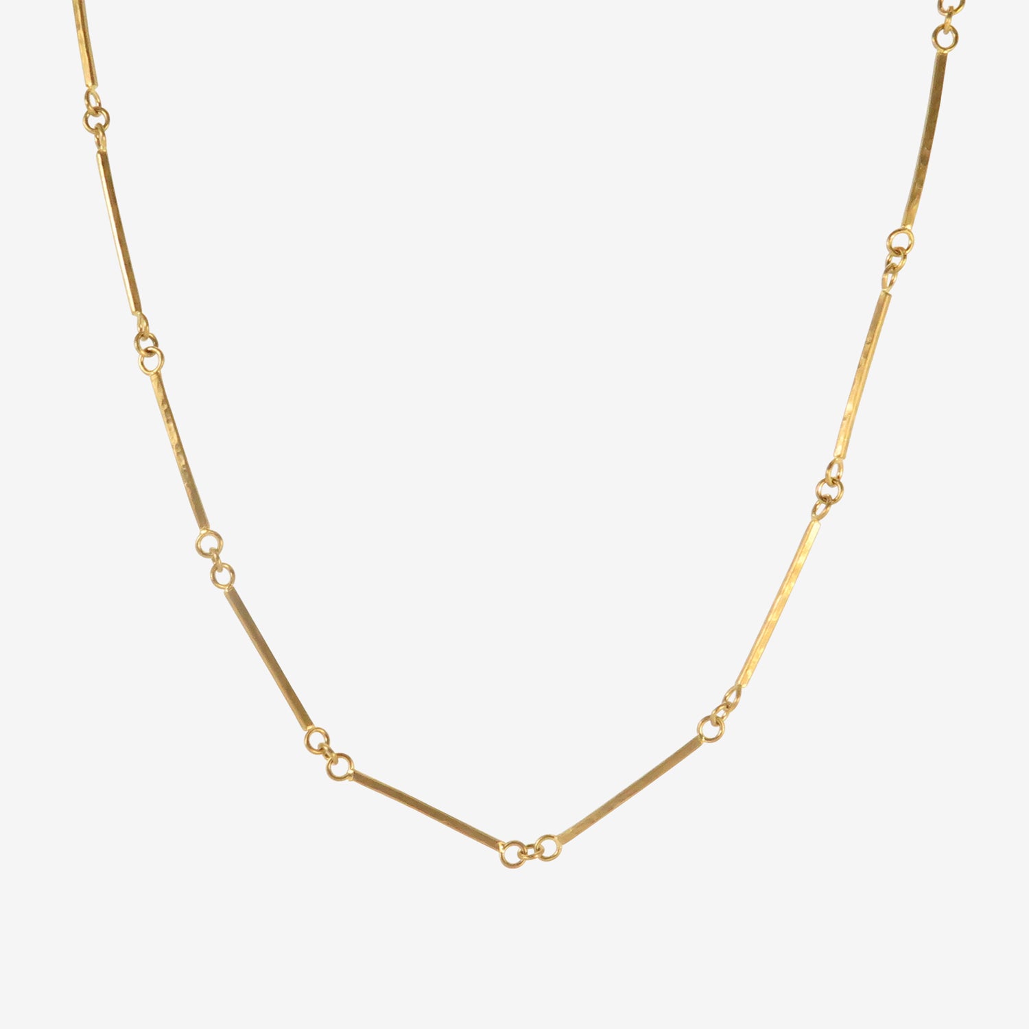 ROSANNE PUGLIESE 22K BAR CHAIN WITH HAMMERED FINISH