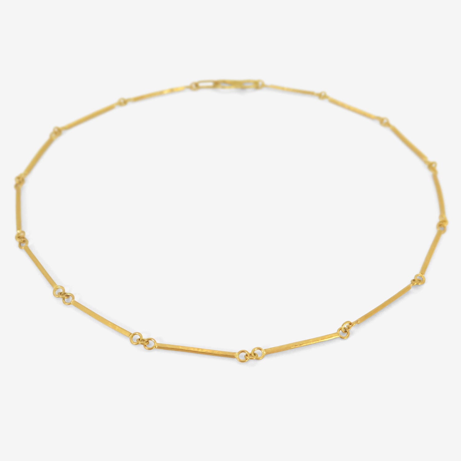 ROSANNE PUGLIESE 22K BAR CHAIN WITH HAMMERED FINISH