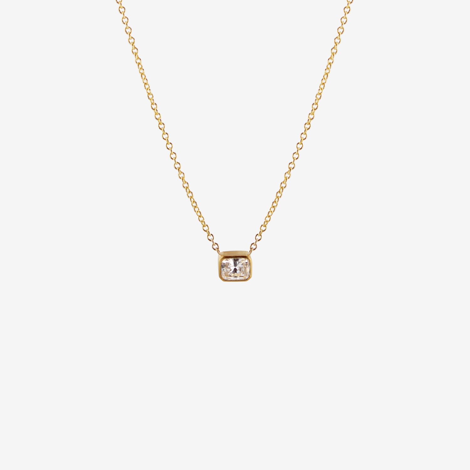 ROSANNE PUGLIESE 22K & RADIANT-CUT WHITE DIAMOND NECKLACE, .93CT