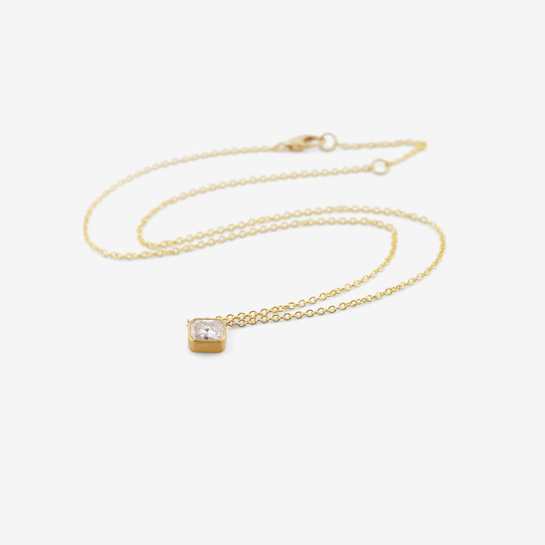 ROSANNE PUGLIESE 22K & RADIANT-CUT WHITE DIAMOND NECKLACE, .93CT