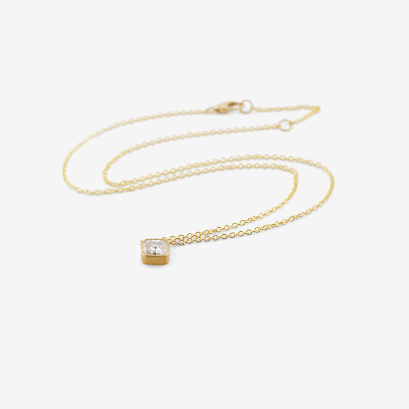 ROSANNE PUGLIESE 22K & RADIANT-CUT WHITE DIAMOND NECKLACE, .93CT