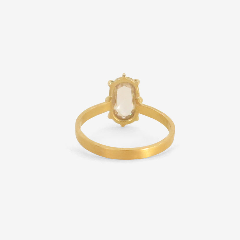 ROSANNE PUGLIESE 22K & PRONG-SET ROSE-CUT CHAMPAGNE DIAMOND RING, 1.58CT