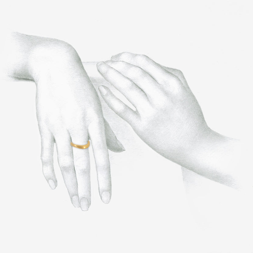 ROSANNE PUGLIESE 22K WAVE RING, SIZE 6 1/2