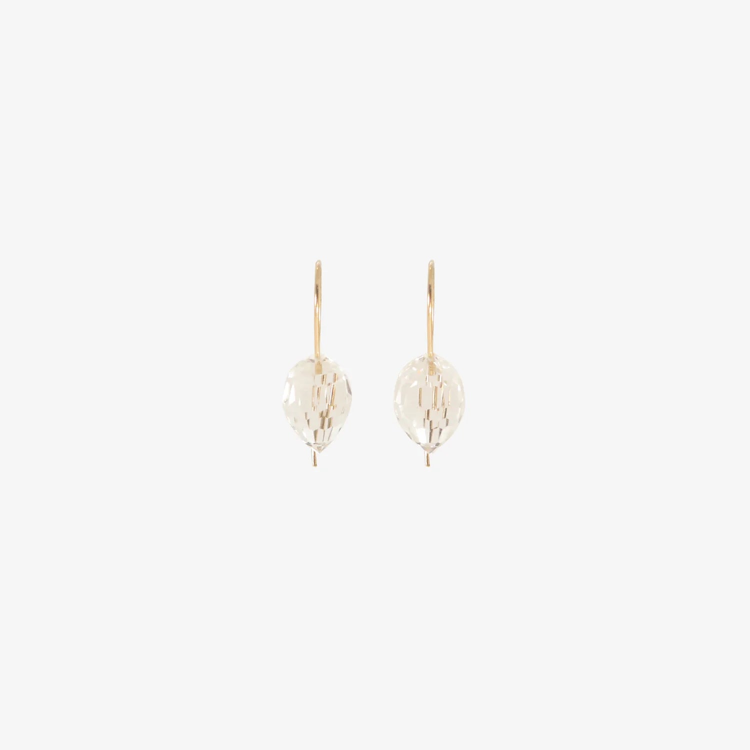 ROSANNE PUGLIESE 18K & CARVED ROCK CRYSTAL DROP EARRINGS