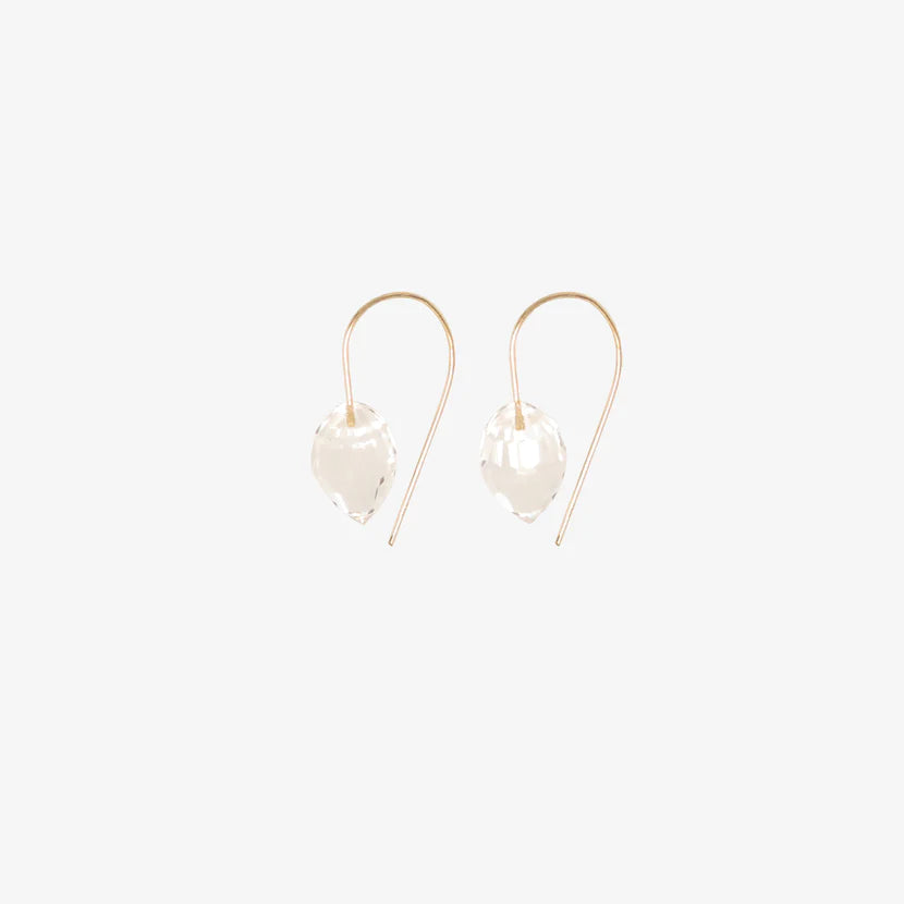 ROSANNE PUGLIESE 18K & CARVED ROCK CRYSTAL DROP EARRINGS