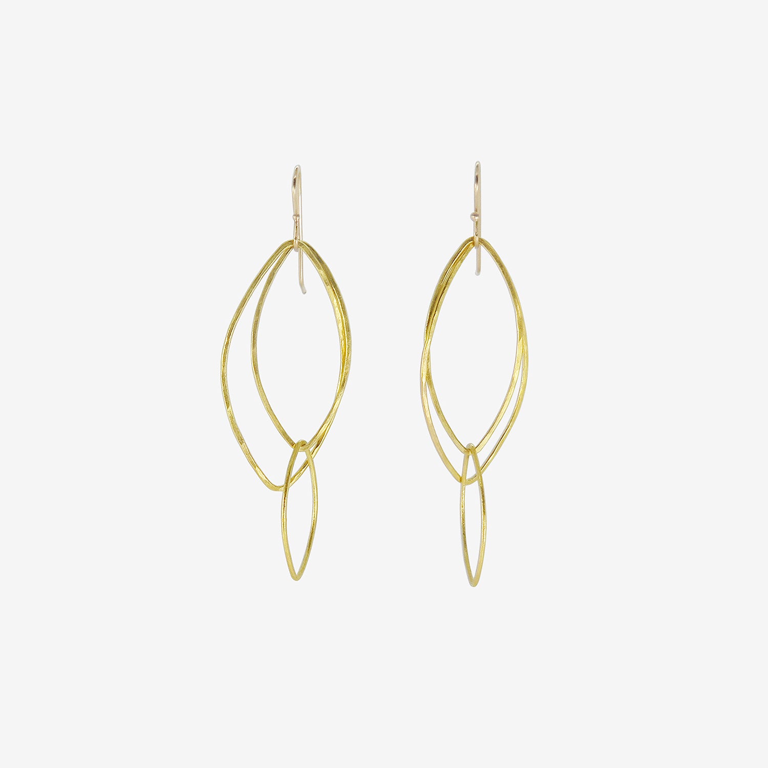 ROSANNE PUGLIESE 22K LARGE ORCHID LEAF EARRINGS