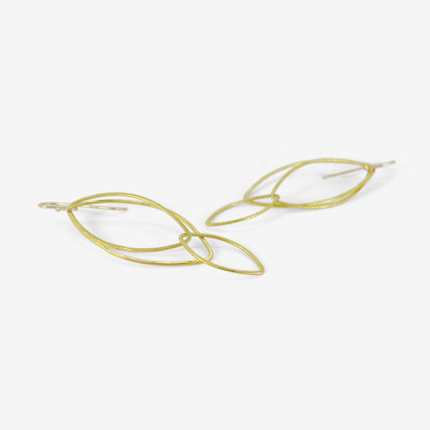 ROSANNE PUGLIESE 22K LARGE ORCHID LEAF EARRINGS